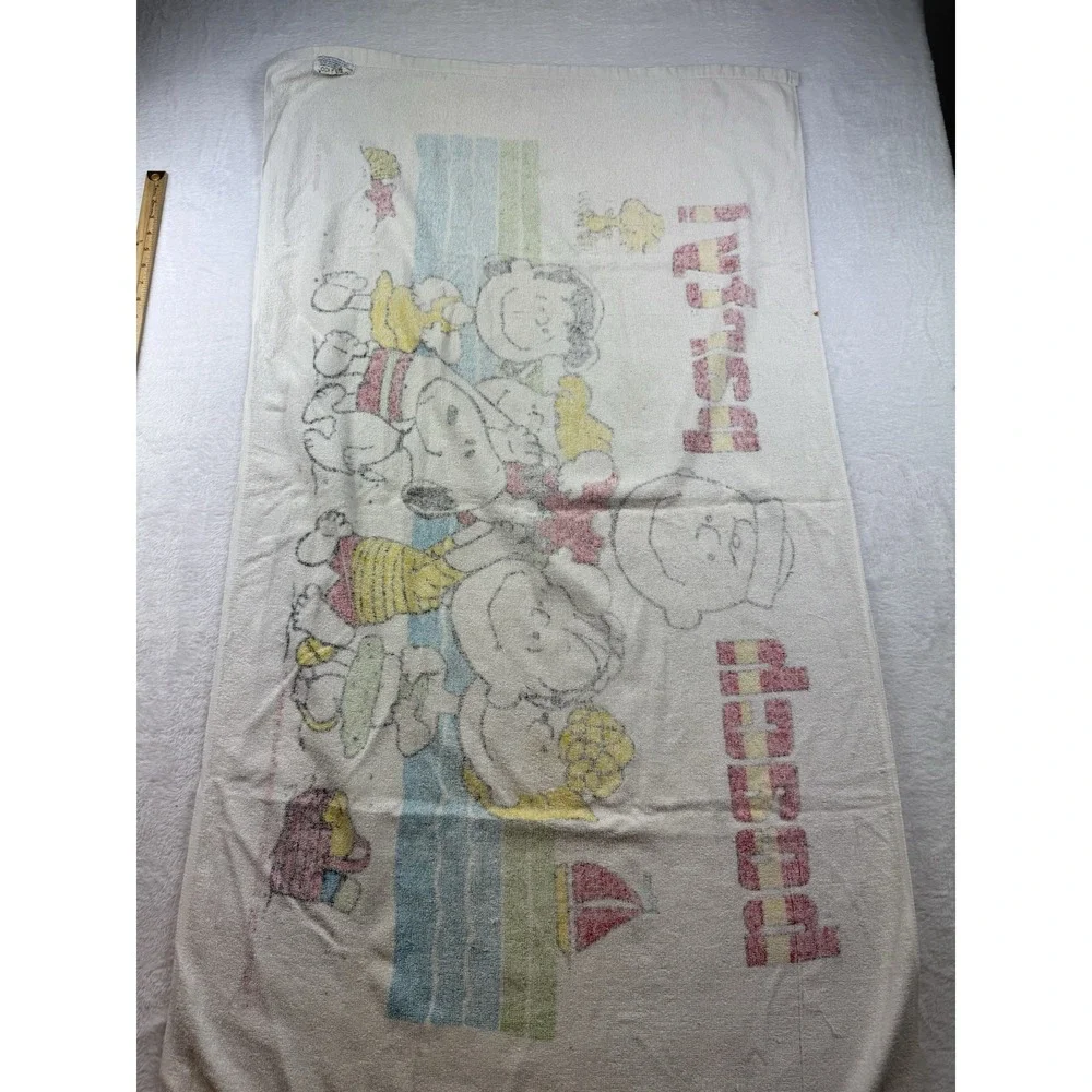 Vintage Jay Franco Peanuts Snoopy Beach Party Beach Towel 50
